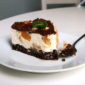 Нежный творожный торт с мандаринами без выпечки