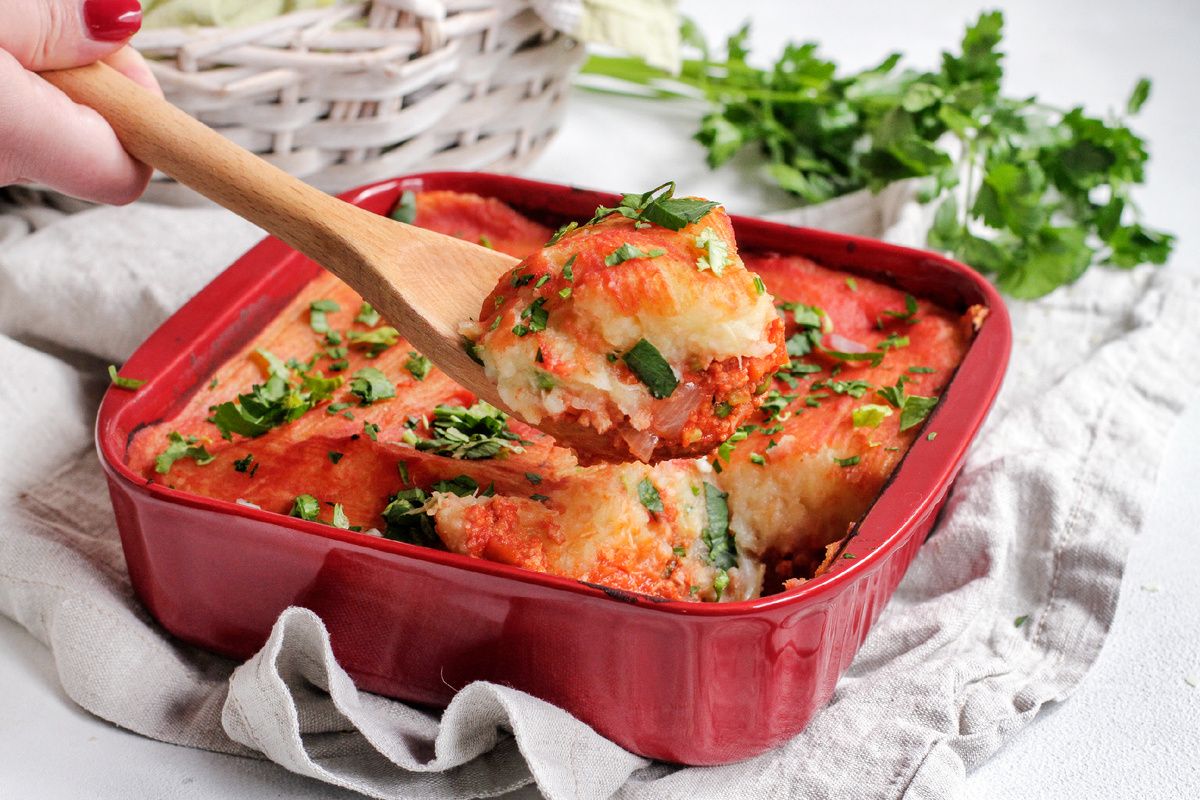 Шотландская запеканка с растительным мясом
