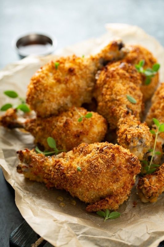 Восхитительные жареные куриные голени в хрустящей панировке