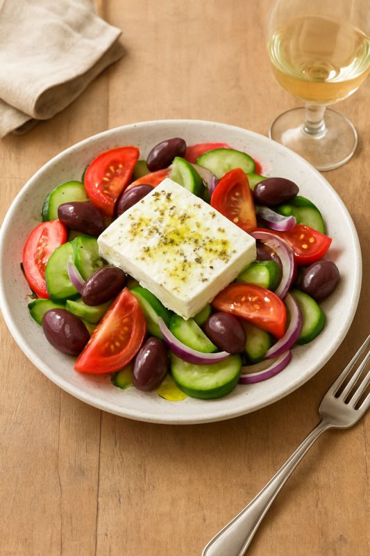 Греческий салат: стильное сочетание природы и вкуса